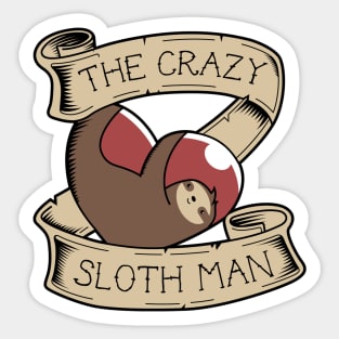 Crazy Sloth Man Tattoo Sticker